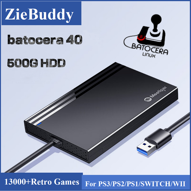 Retro Gaming Ps3 - ZieBuddy Batocera 40 Linux 500G HDD