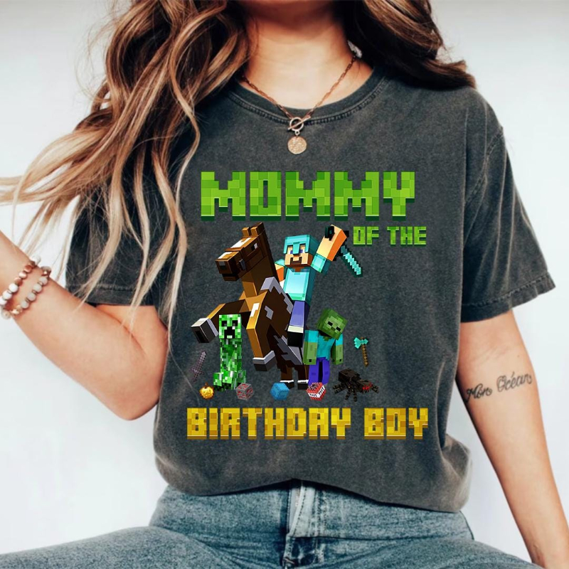 Retro Gaming T Shirts - Retro 70s Custom MineC Birthday Shirt: