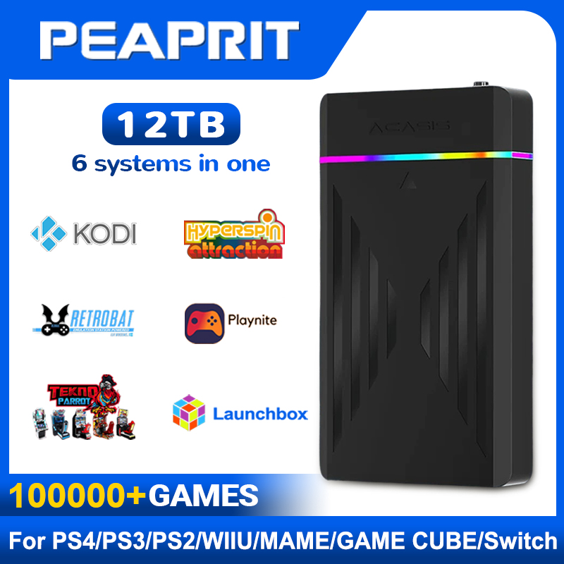 Retro Gaming Ps3 - PEAPRIT 12TB Gaming HDD with Hyperspin