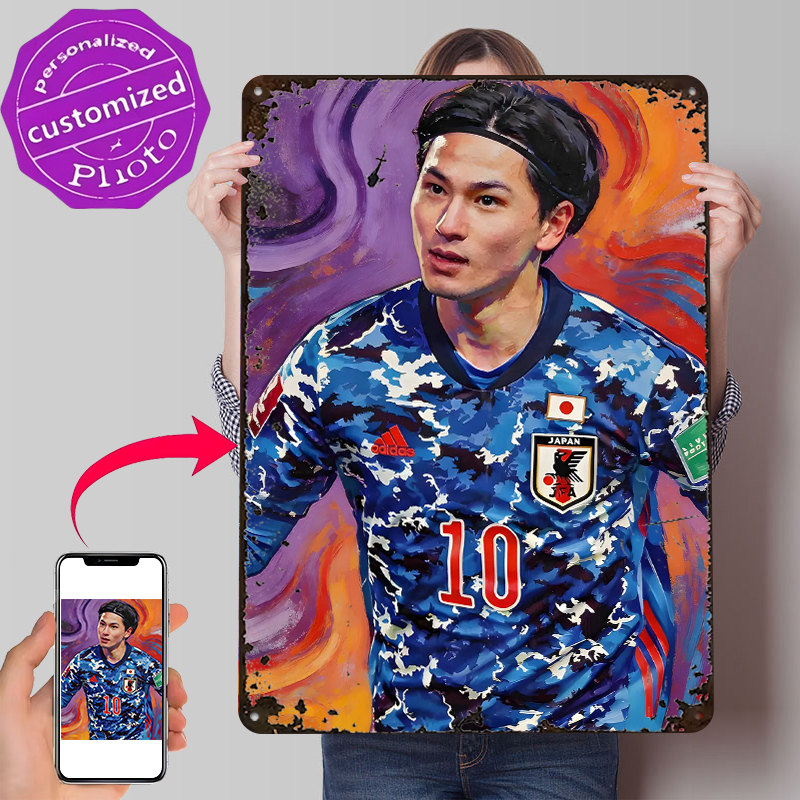 Retro Gaming Jersey - Soccer Player in Japan Jersey Printed