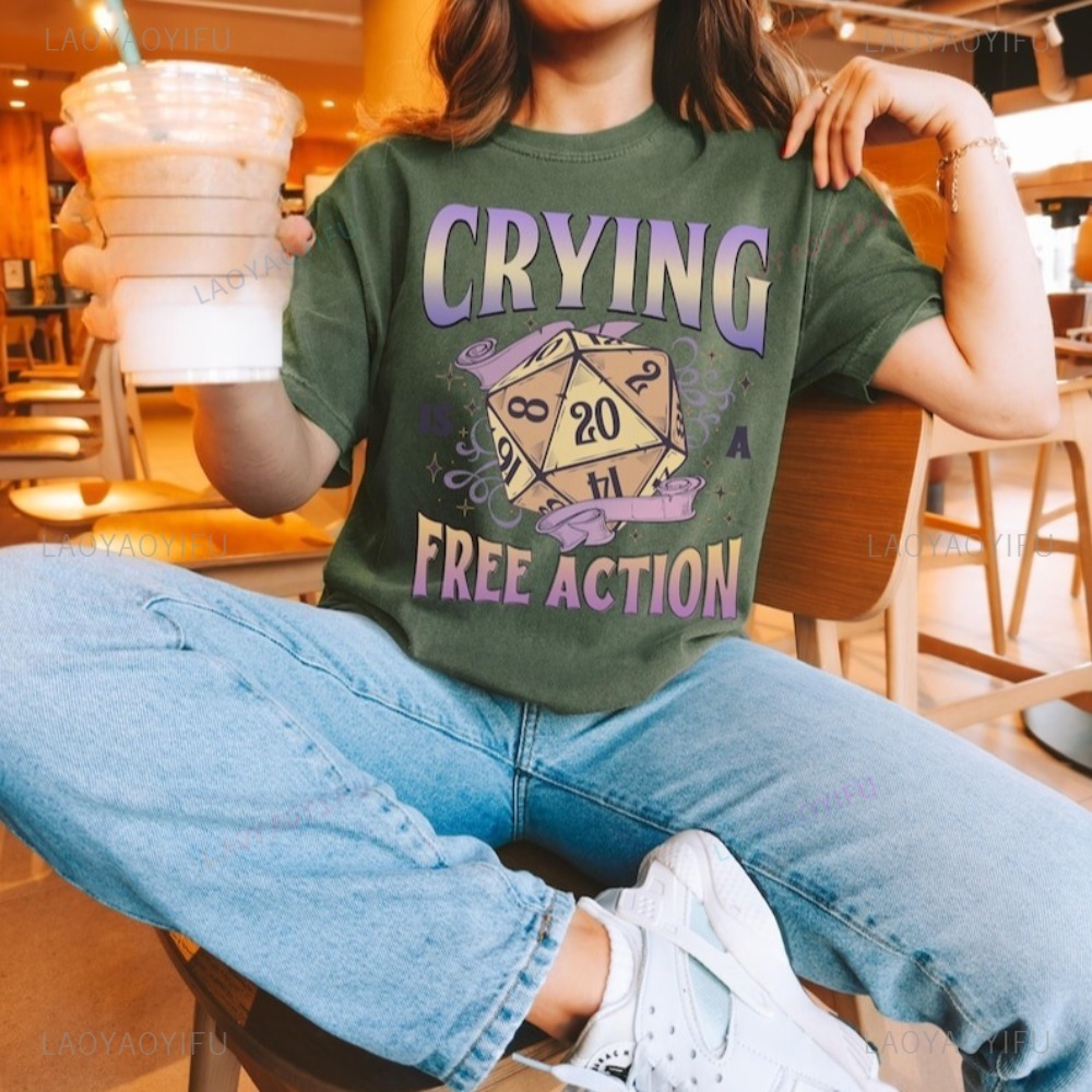 Funny DnD Crying Is A Free Act - Retro Gaming T Shirts avis et prix