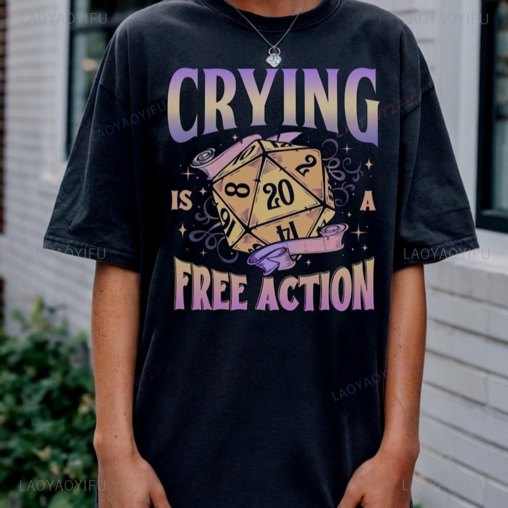 Funny DnD Crying Is A Free Act - Retro Gaming T Shirts avis et prix