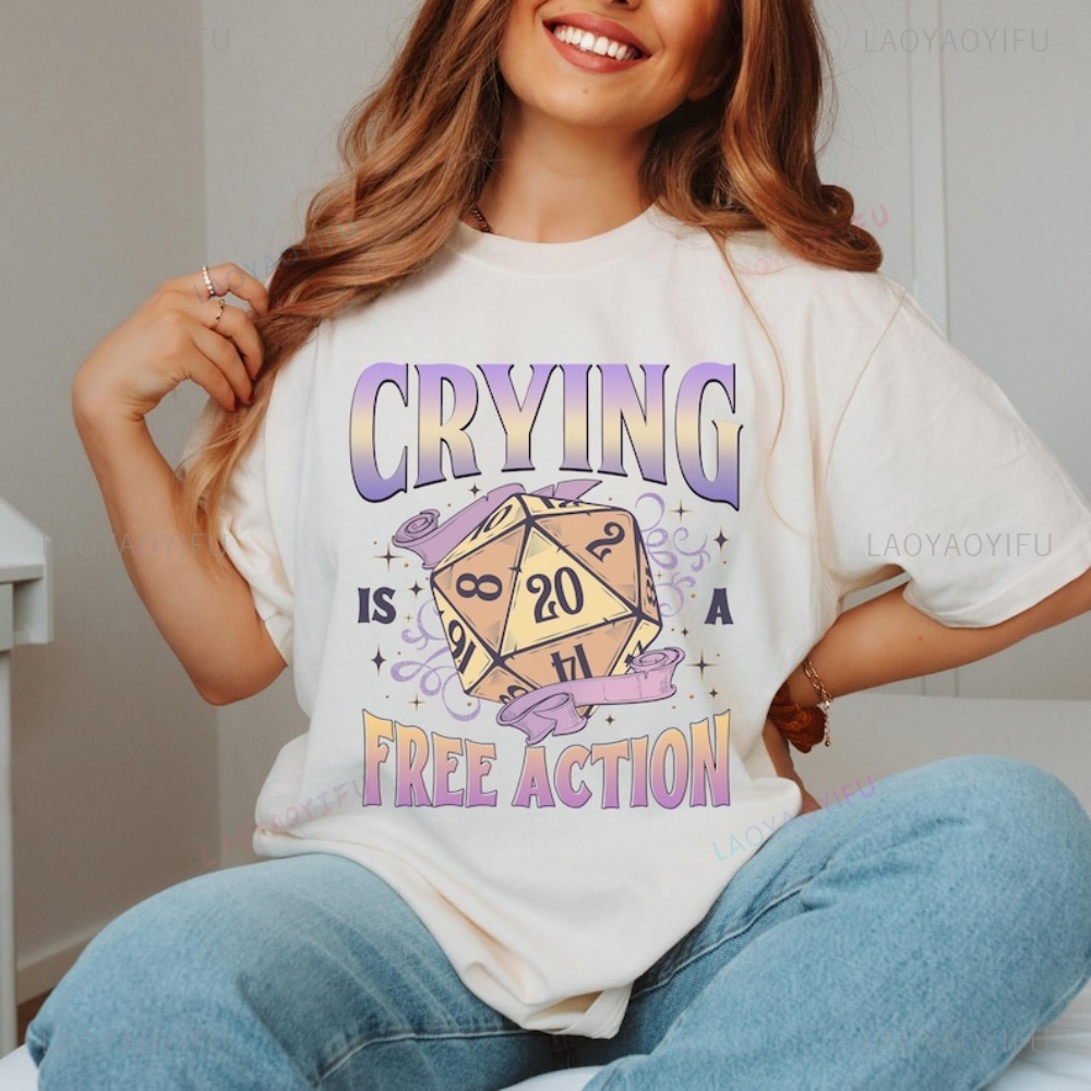 Funny DnD Crying Is A Free Act - Retro Gaming T Shirts avis et prix