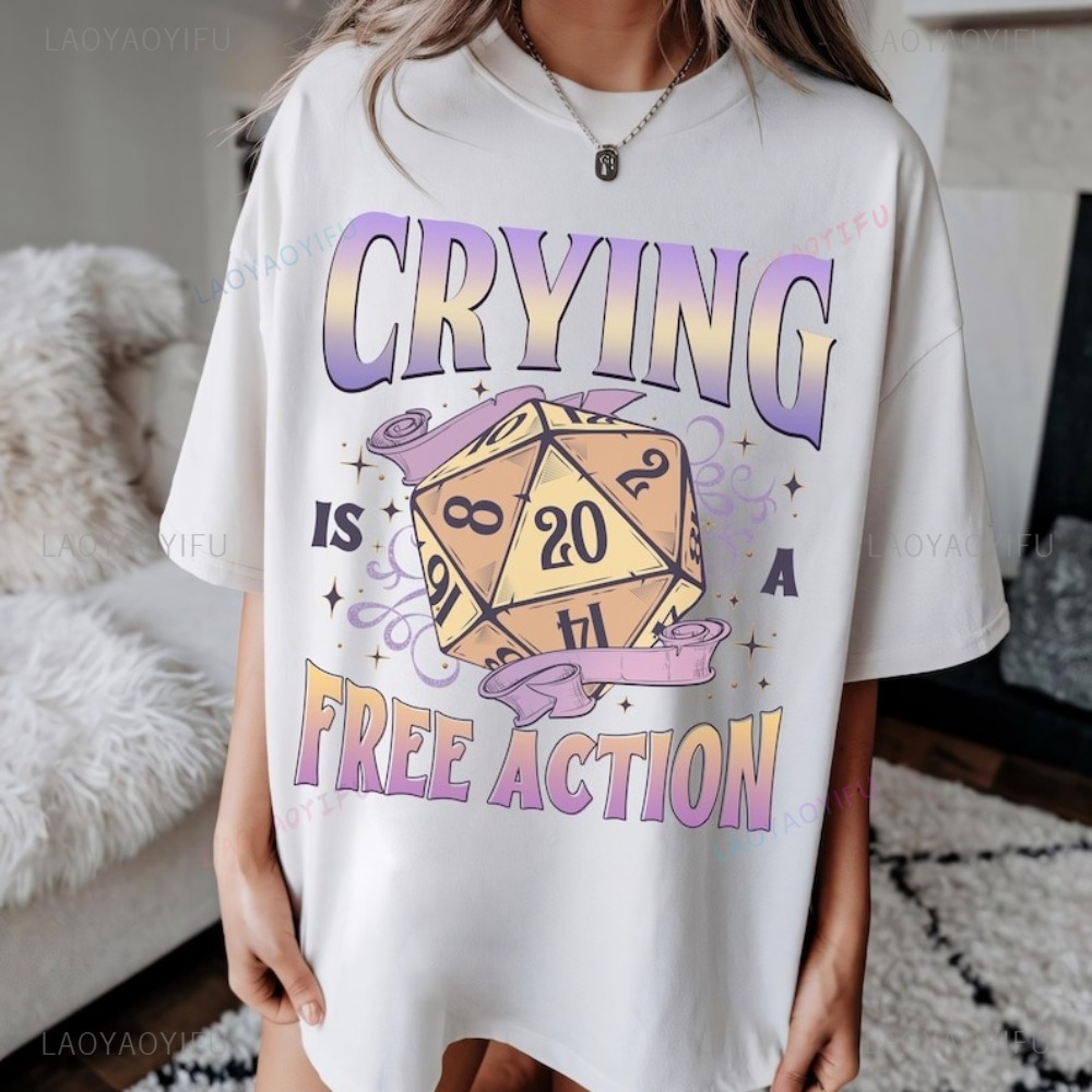 Funny DnD Crying Is A Free Act - Retro Gaming T Shirts avis et prix