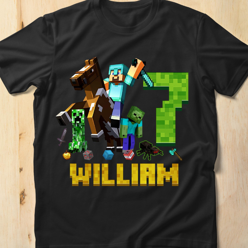 Retro 70s Custom MineC Birthda - Retro Gaming T Shirts avis et prix