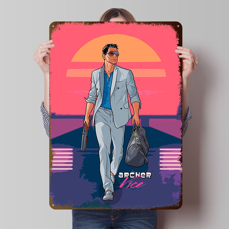Archer Old Vibes Tinplate Post - Retro Gaming Vibe avis et prix