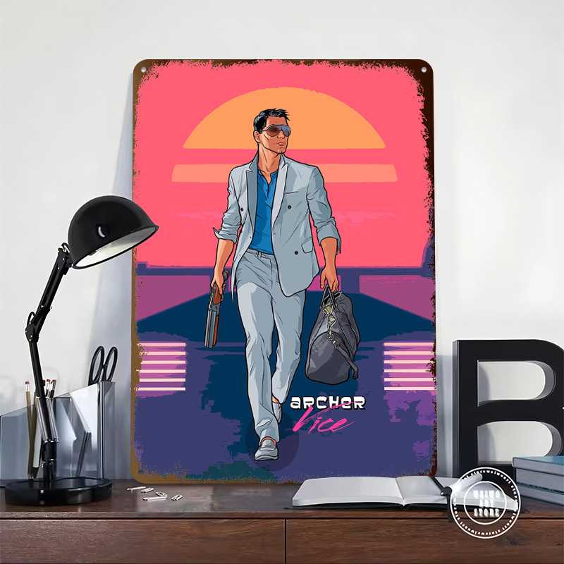 Archer Old Vibes Tinplate Post - Retro Gaming Vibe avis et prix