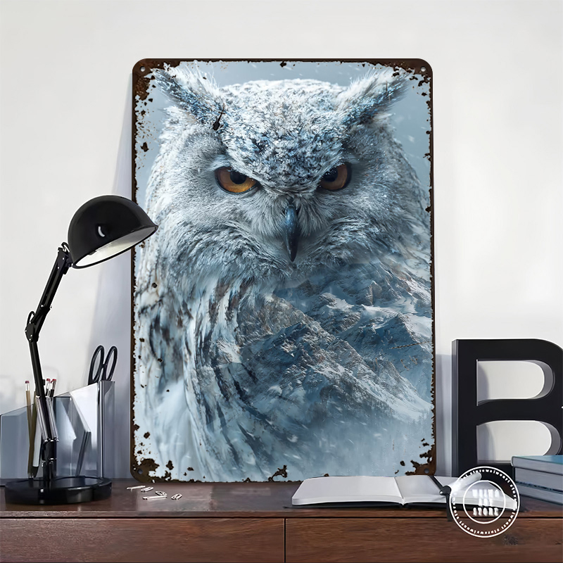 Snowy Owl With Mountain Landsc - Retro Gaming Overlay avis et prix