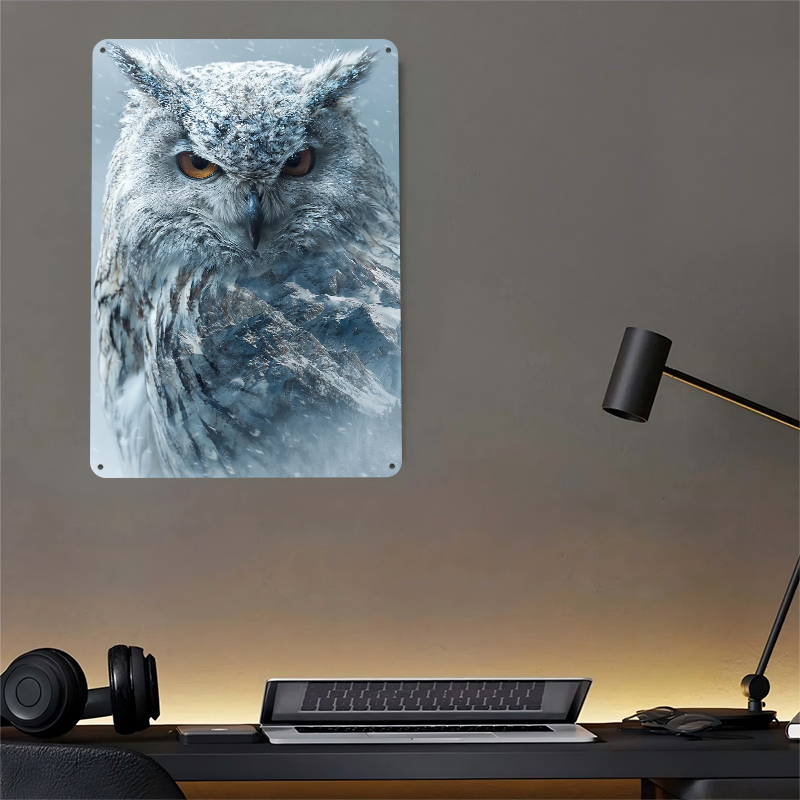 Snowy Owl With Mountain Landsc - Retro Gaming Overlay avis et prix