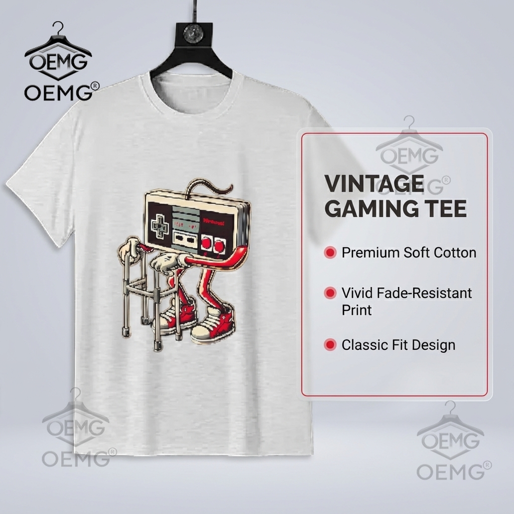 Men's 100% Cotton Graphic T-Sh - Retro Gaming Jersey avis et prix