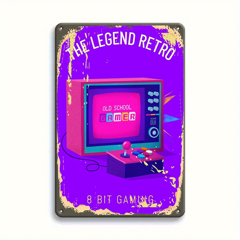 Retro 8 Bit Gaming Tin Sign -  - Retro Gaming Lounge avis et prix