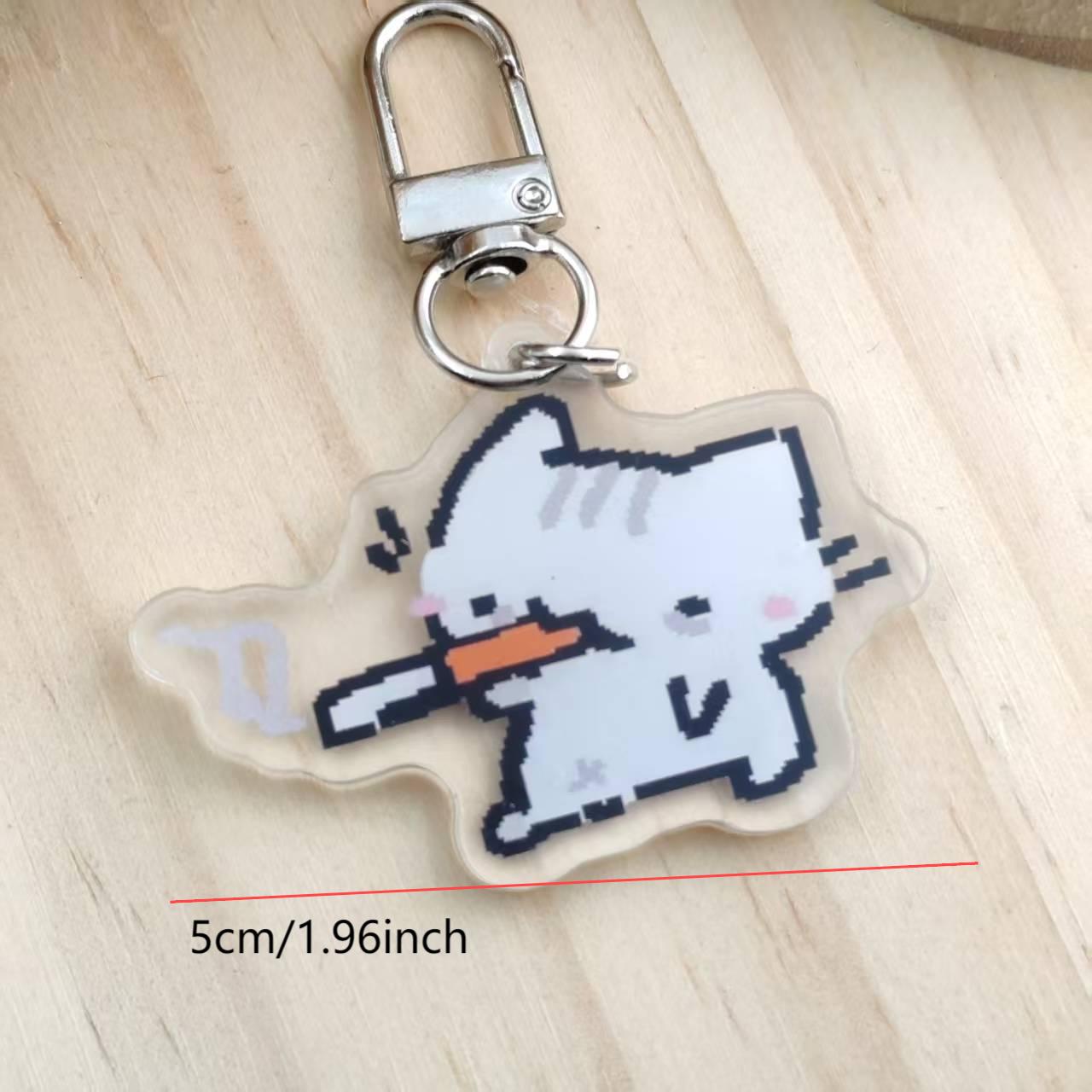 2d Flat Pixel Cat Keychain - G - Retro Gaming Vibe avis et prix