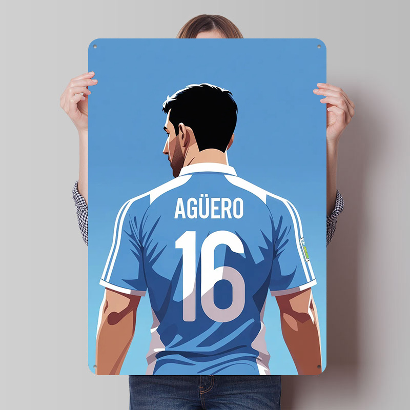 Aguero Soccer Jersey Printed P - Retro Gaming Jersey avis et prix