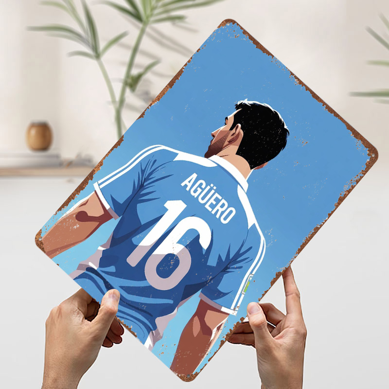 Aguero Soccer Jersey Printed P - Retro Gaming Jersey avis et prix