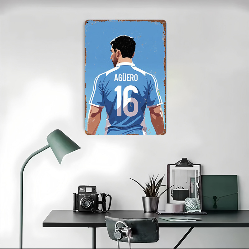 Aguero Soccer Jersey Printed P - Retro Gaming Jersey avis et prix